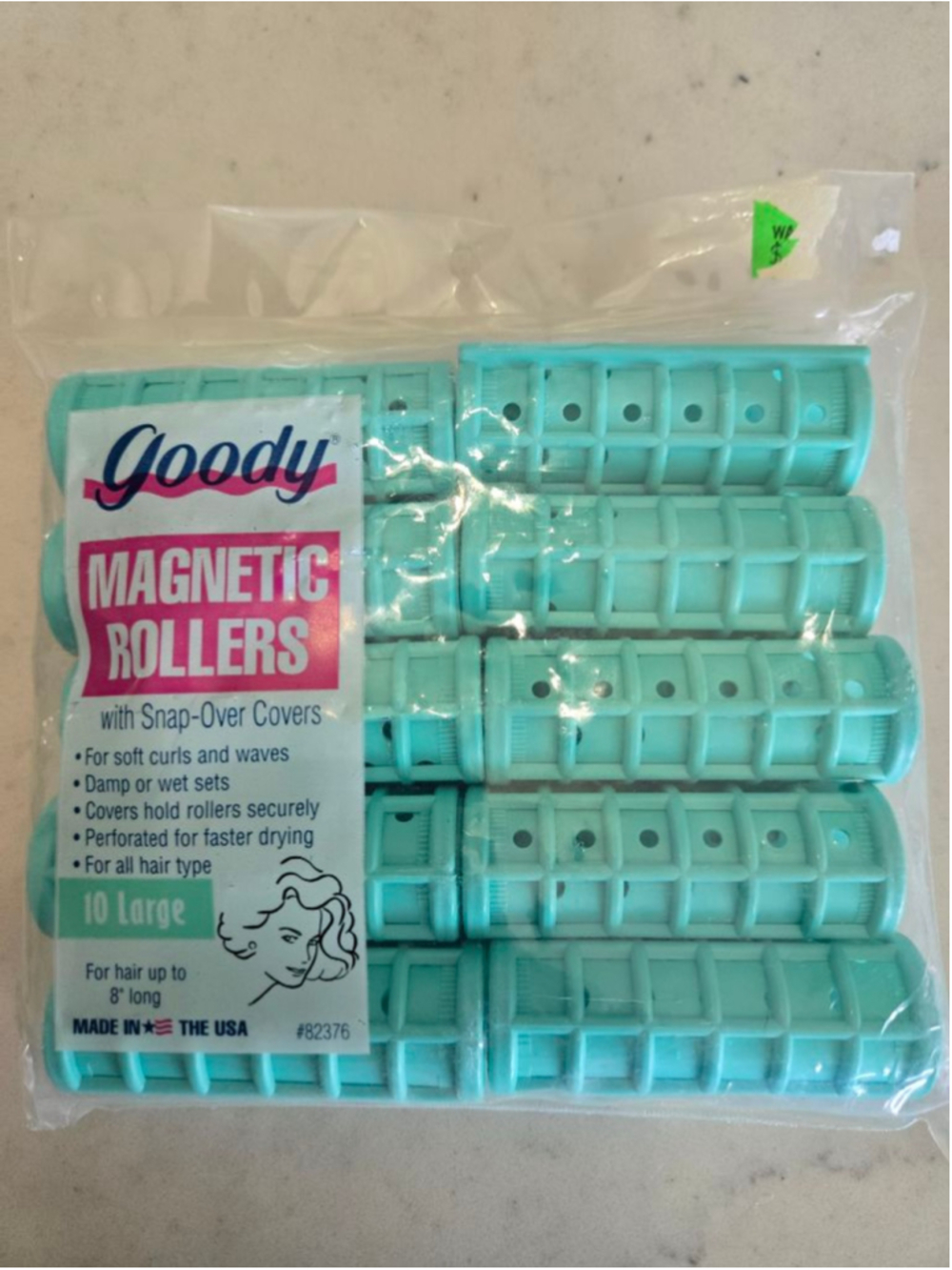 Vintage Goody Magnetic Hair Rollers One Size Teal